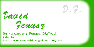 david fenusz business card